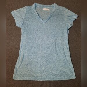 Coconut Creeek Xl Light Blue V-Neck Women's Top Lightweight Softfit